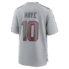 New England Patriots Drake Maye Nike Gray Atmosphere Fashion Game Jersey