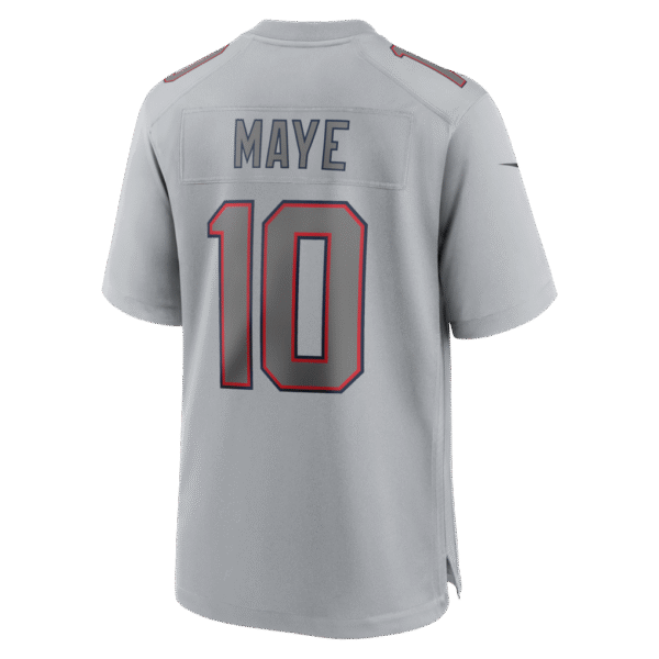 New England Patriots Drake Maye Nike Gray Atmosphere Fashion Game Jersey